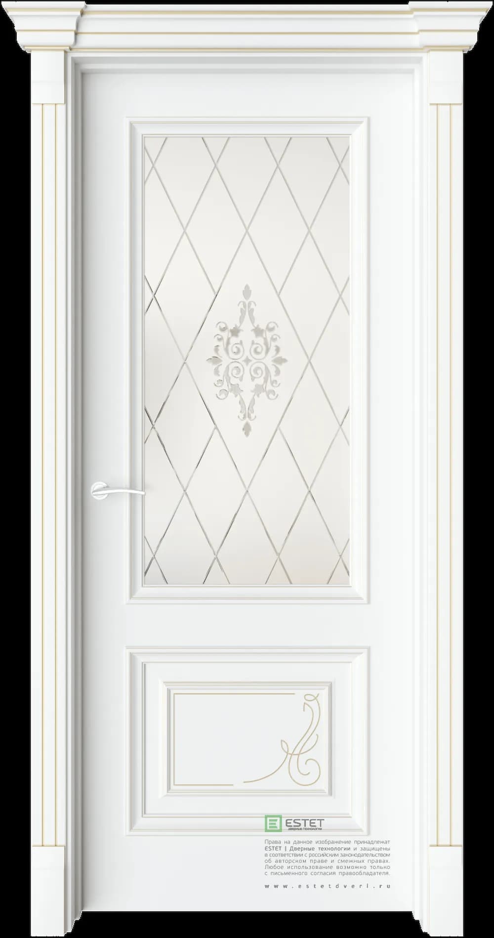 Межкомнатная дверь GE4M Deco — C10 soft beliy GP white 1