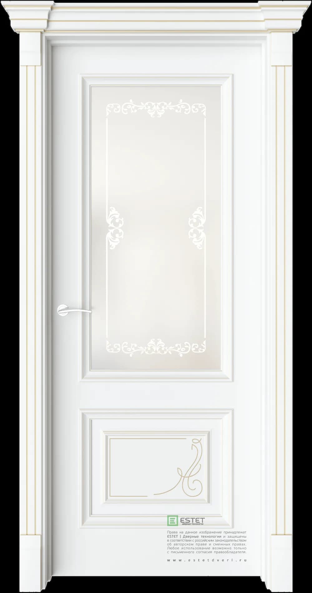 Межкомнатная дверь GE4M Deco — C10 soft beliy GP white 4