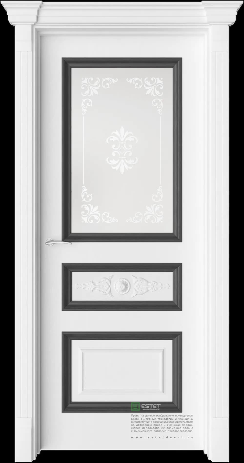 Межкомнатная дверь GE7M Elegant — Стекло сатинат белое сияние 3