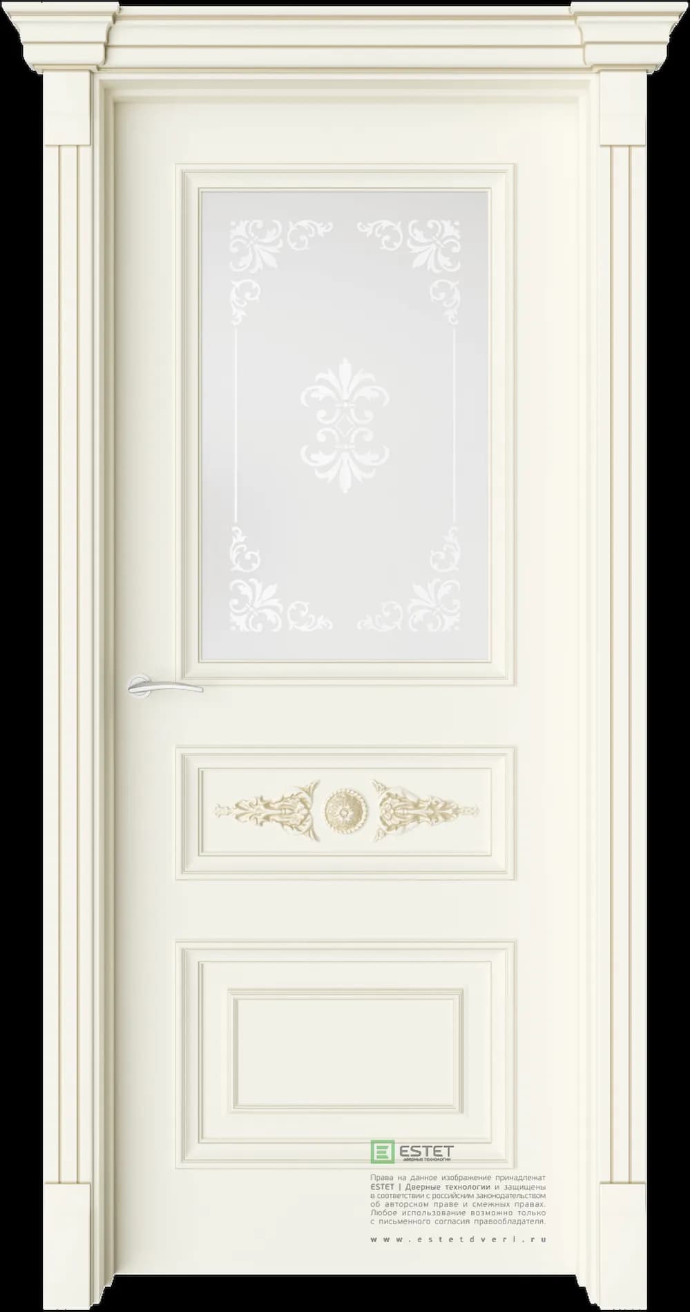 Межкомнатная дверь GE7M Elegant — Стекло сатинат белое сияние 3