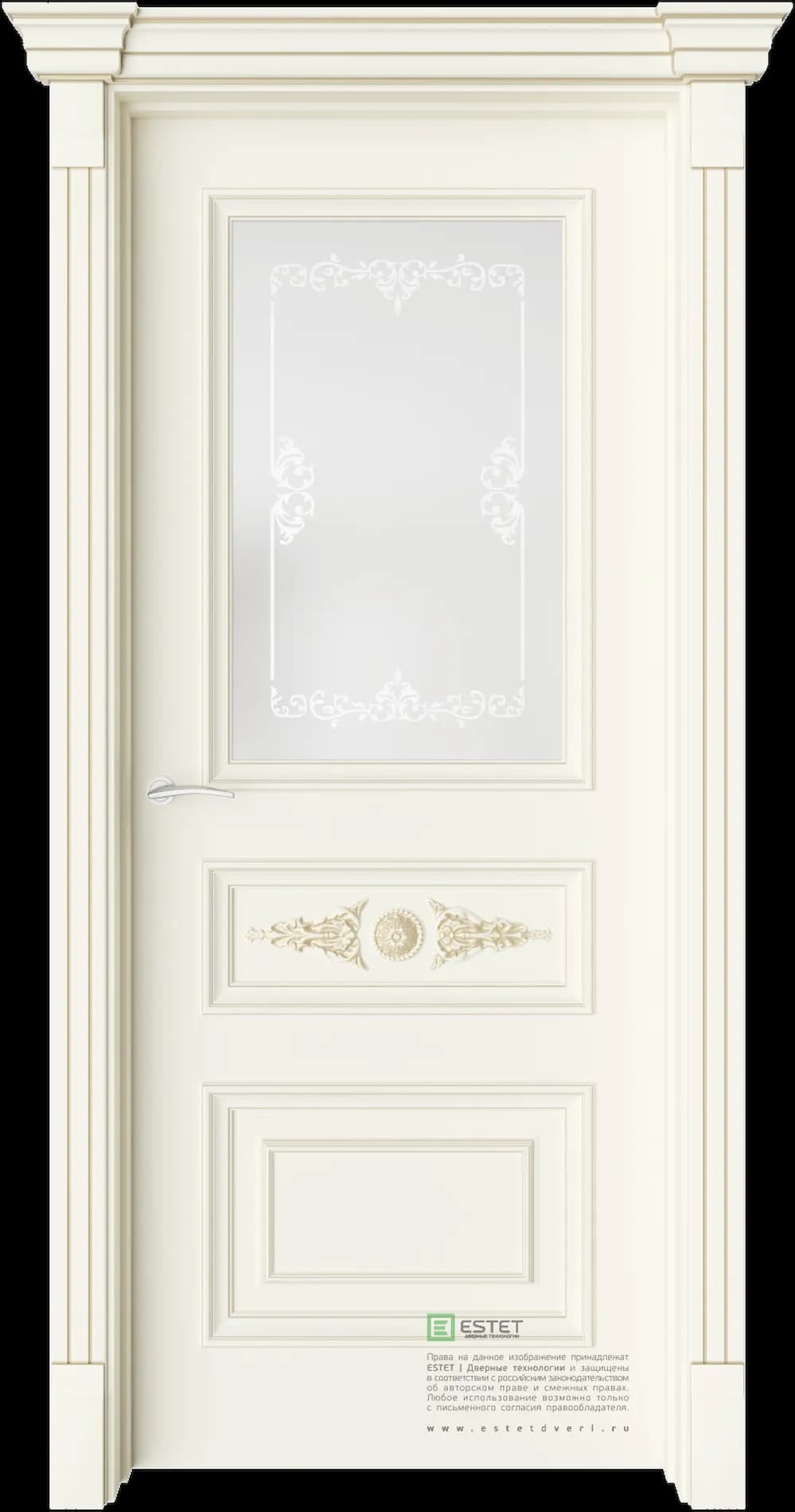 Межкомнатная дверь GE7M Elegant — Стекло сатинат белое сияние 4