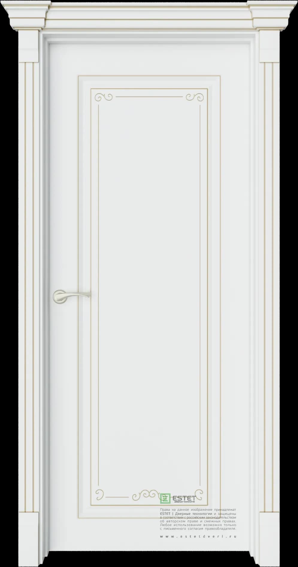 Межкомнатная дверь Монторо 1 — deco К10 Софт белый ПШ