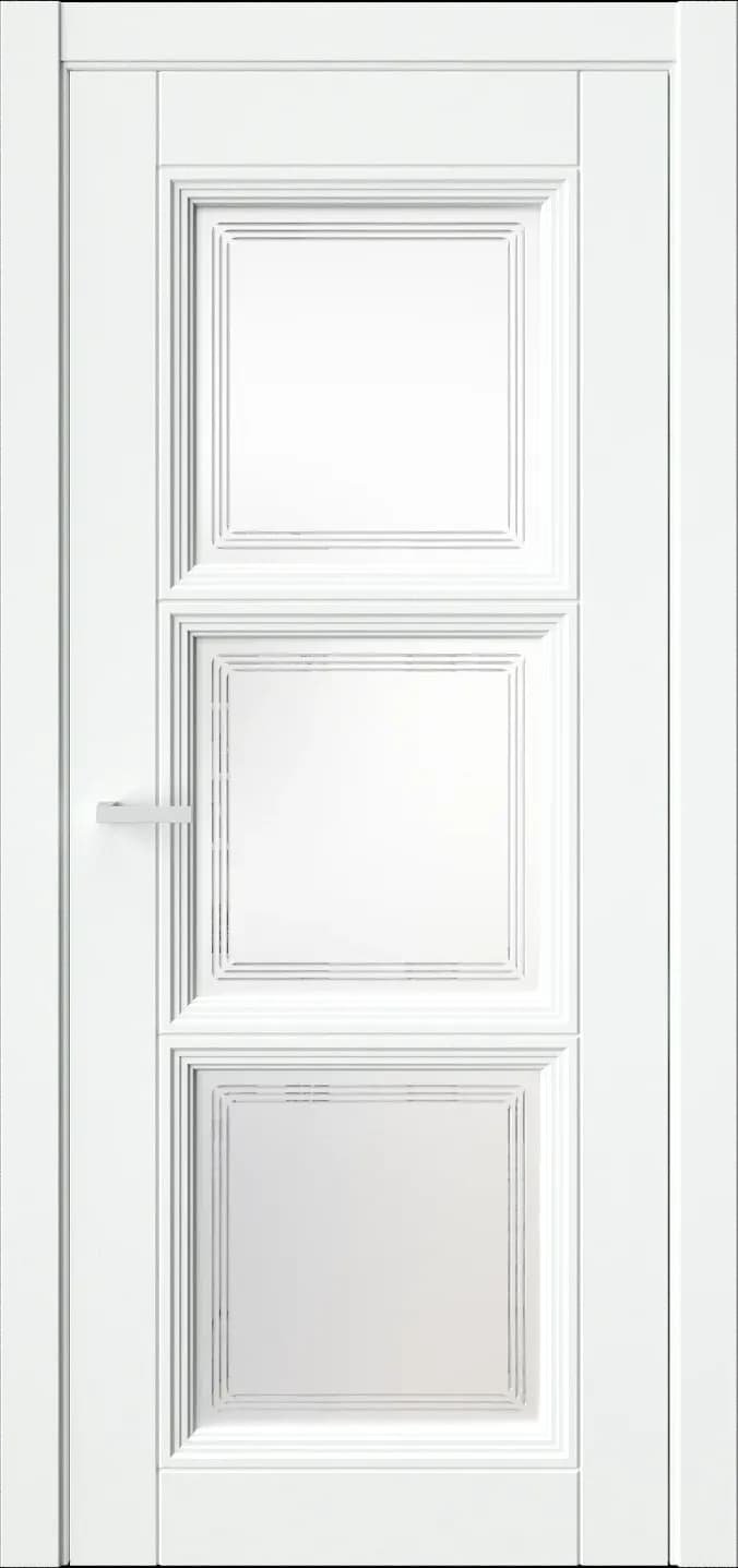 Межкомнатная дверь DEMISS&nbsp6 — RAL 9003 Стекло-1-белое(Сатинат)