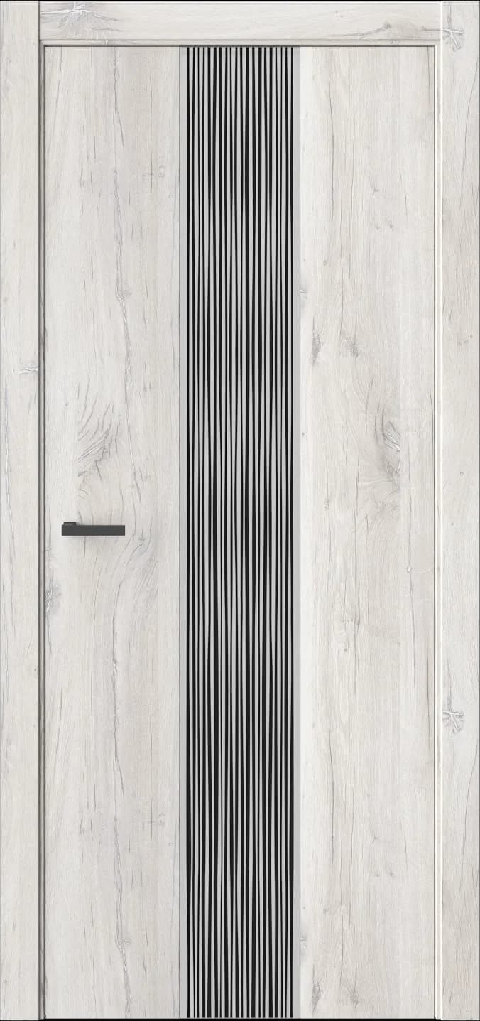 Межкомнатная дверь ЭКЗОТИКА 6E — Стекло черное сатин(Matelac)