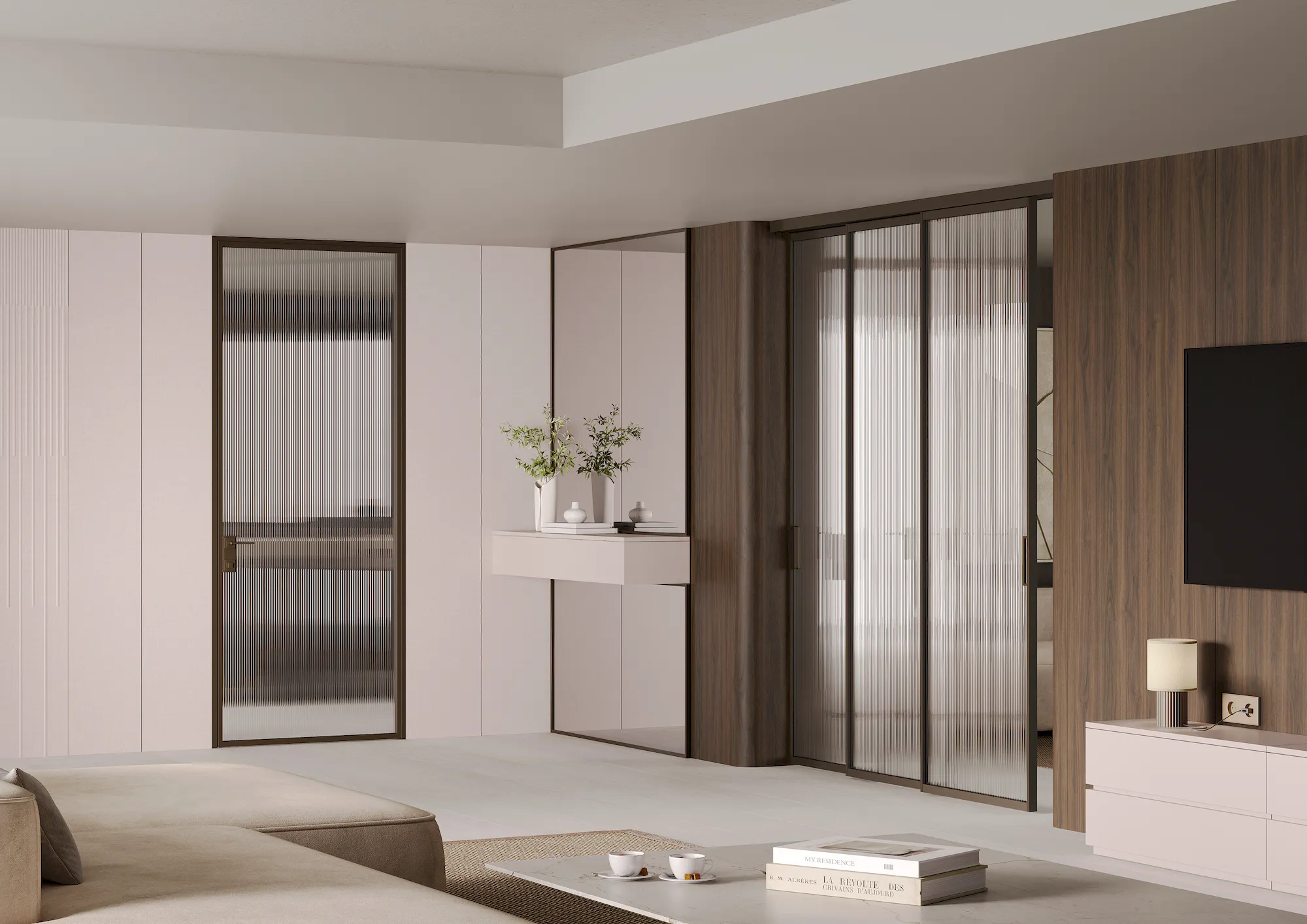 Алюминиевая дверь MINOLI 17 в интерьере