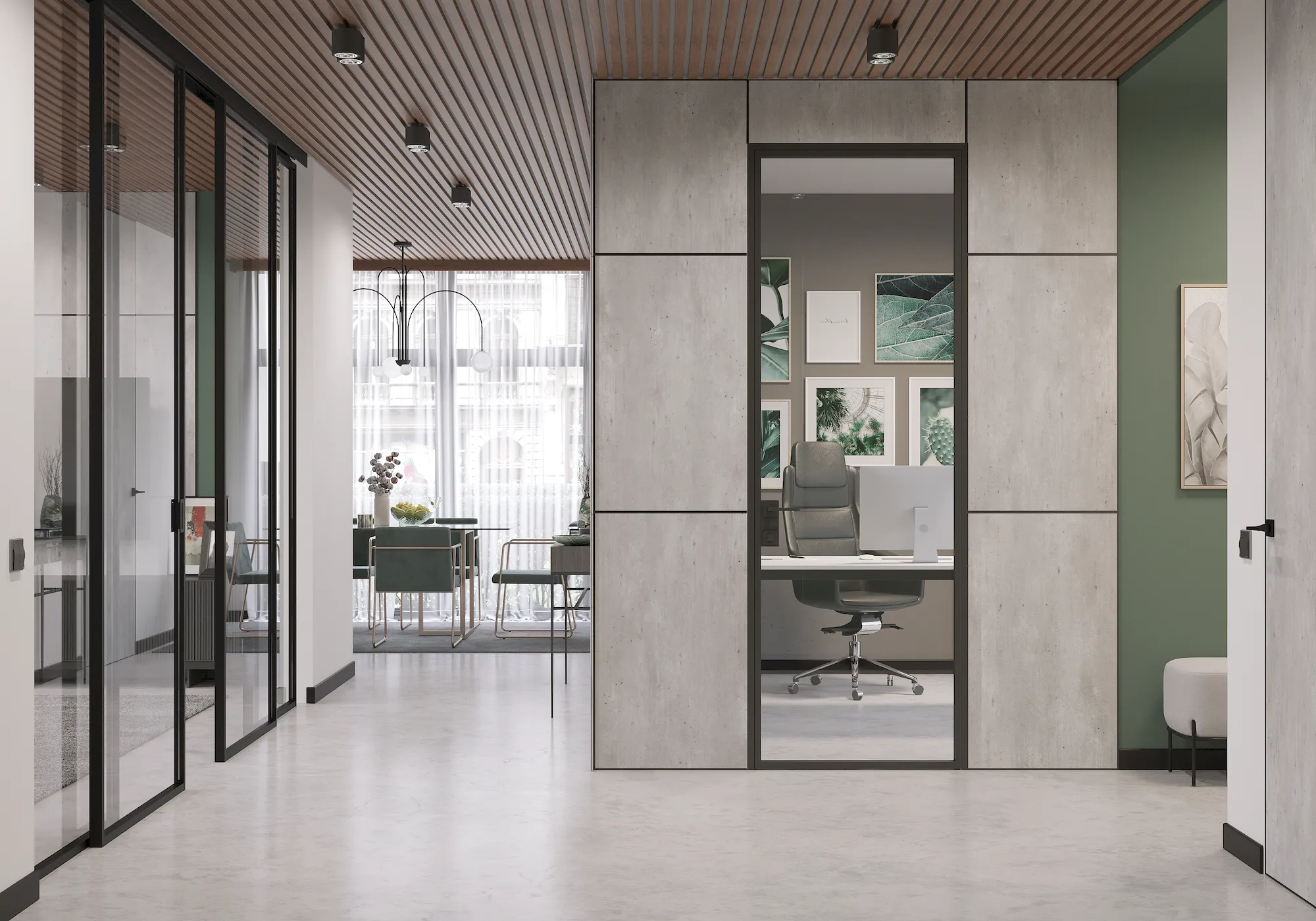Алюминиевая дверь MINOLI 21 в интерьере